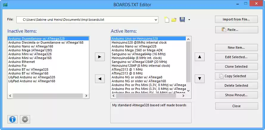 Download web tool or web app Arduino BOARDS.TXT Editor