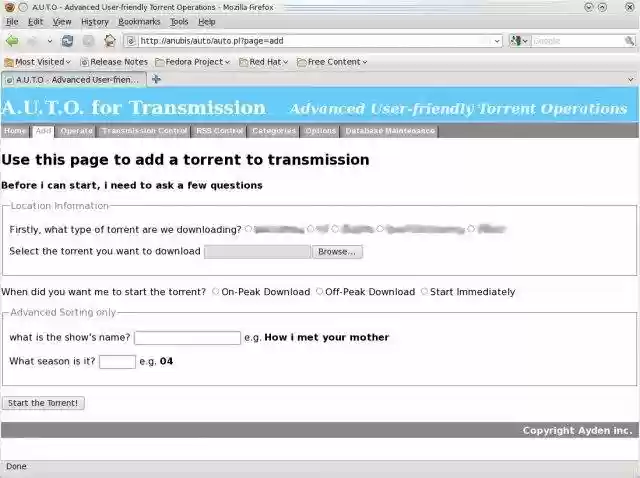 Download web tool or web app AUTO for Transmission