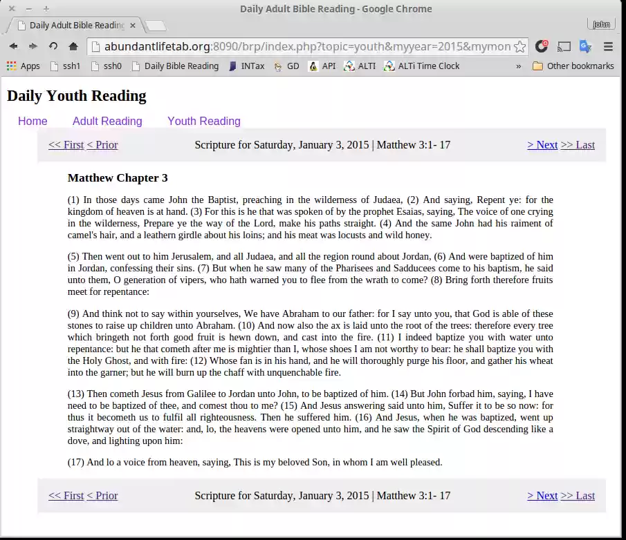 Download web tool or web app Bible Reading Program