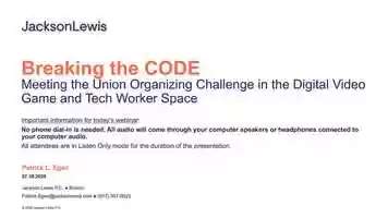 Free download Breaking the CODE: Union Organizing in the Video Game and Technology Industries video and edit with RedcoolMedia movie maker MovieStudio video editor online and AudioStudio audio editor onlin