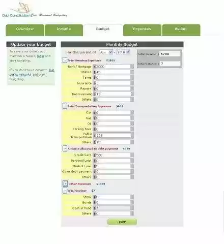 Download web tool or web app Budget