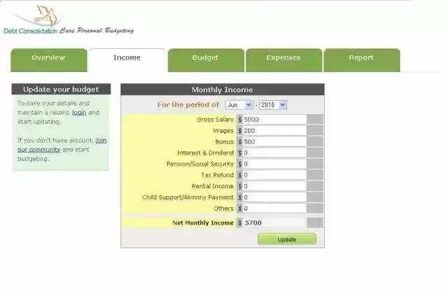 Download web tool or web app Budget