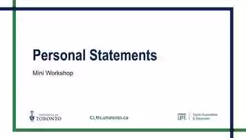 Free download Career Education Workshop - Personal Statements video and edit with RedcoolMedia movie maker MovieStudio video editor online and AudioStudio audio editor onlin