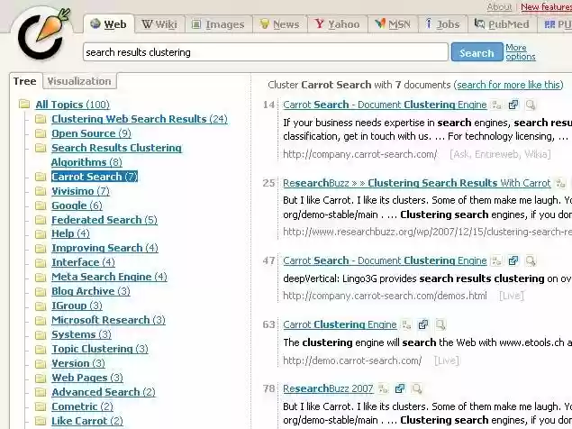 Download web tool or web app Carrot2