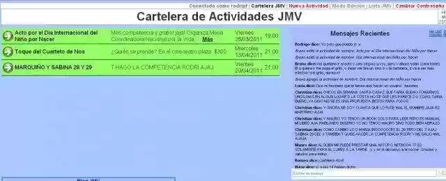 Download web tool or web app Cartelera de Actividades