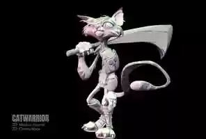 Free download Catwarrior - Turntable Animation video and edit with RedcoolMedia movie maker MovieStudio video editor online and AudioStudio audio editor onlin