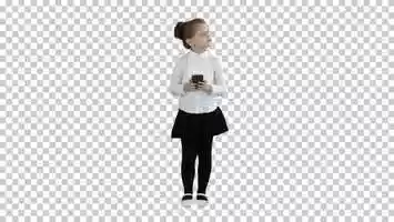Free download Cute little girl looks in smartphone and, Alpha Channel | Stock Footage - Videohive video and edit with RedcoolMedia movie maker MovieStudio video editor online and AudioStudio audio editor onlin