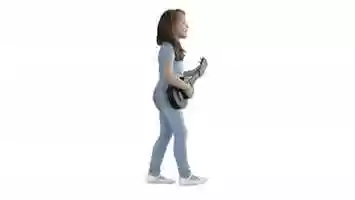 Free download Cute Little Girl Walking and Singing While Playing on Ukulele on White Background. | Stock Footage - Videohive video and edit with RedcoolMedia movie maker MovieStudio video editor online and AudioStudio audio editor onlin