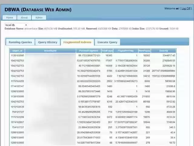 Download web tool or web app Database Web Admin