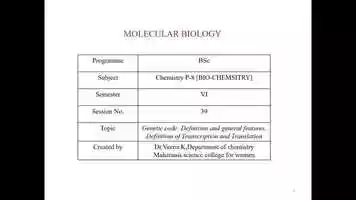 Free download DCE Digital learning system VI SEMESTER B.Sc CHEMISTRY PAPER-8,SESSION 39 MOLECULAR BIOLOGY.mp4 video and edit with RedcoolMedia movie maker MovieStudio video editor online and AudioStudio audio editor onlin