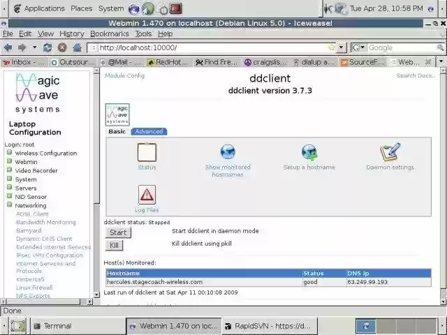 Download web tool or web app ddclient Webmin module