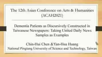 Free download Dementia Patients as Discursively Constructed in Taiwanese Newspapers: Taking United Daily News Samples as Examples video and edit with RedcoolMedia movie maker MovieStudio video editor online and AudioStudio audio editor onlin