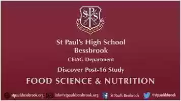 Free download Discover Post-16 Food Science  Nutrition at St Pauls video and edit with RedcoolMedia movie maker MovieStudio video editor online and AudioStudio audio editor onlin