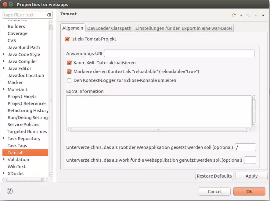 Download web tool or web app Eclipse Tomcat Plugin Download web tool or web app Eclipse Tomcat Plugin
