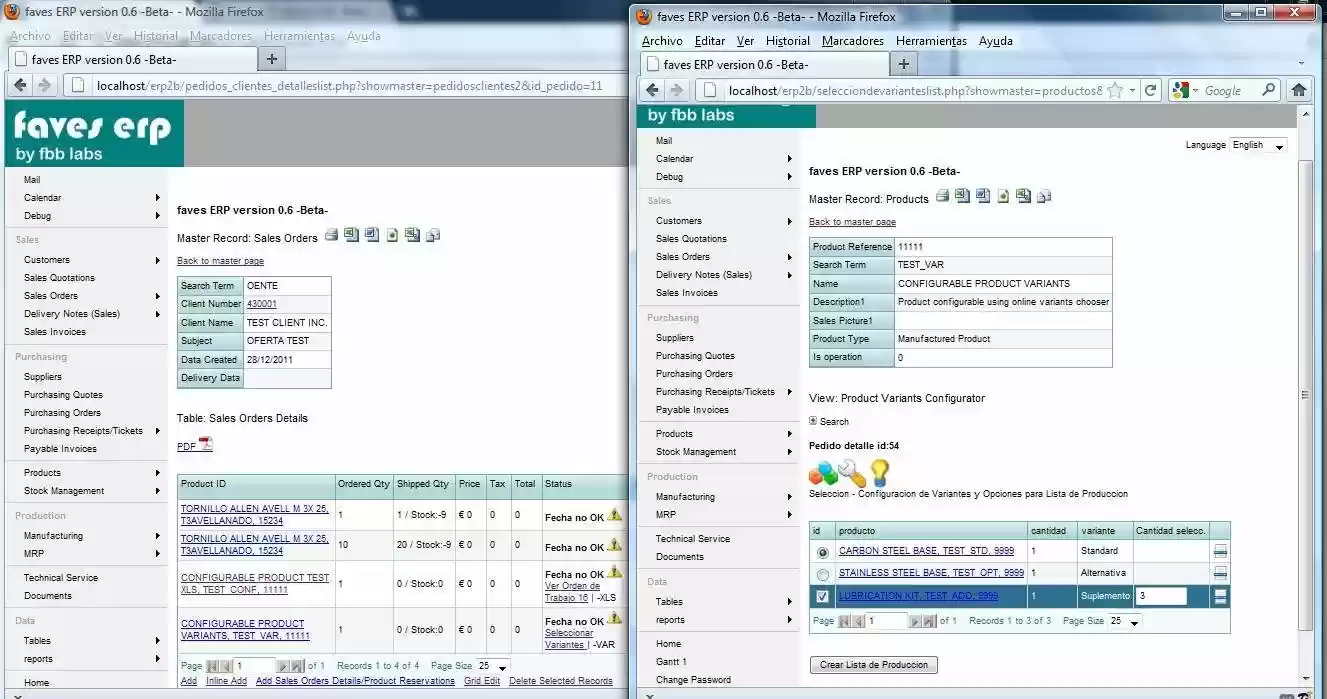 Download web tool or web app faves-ERP Manufacturing