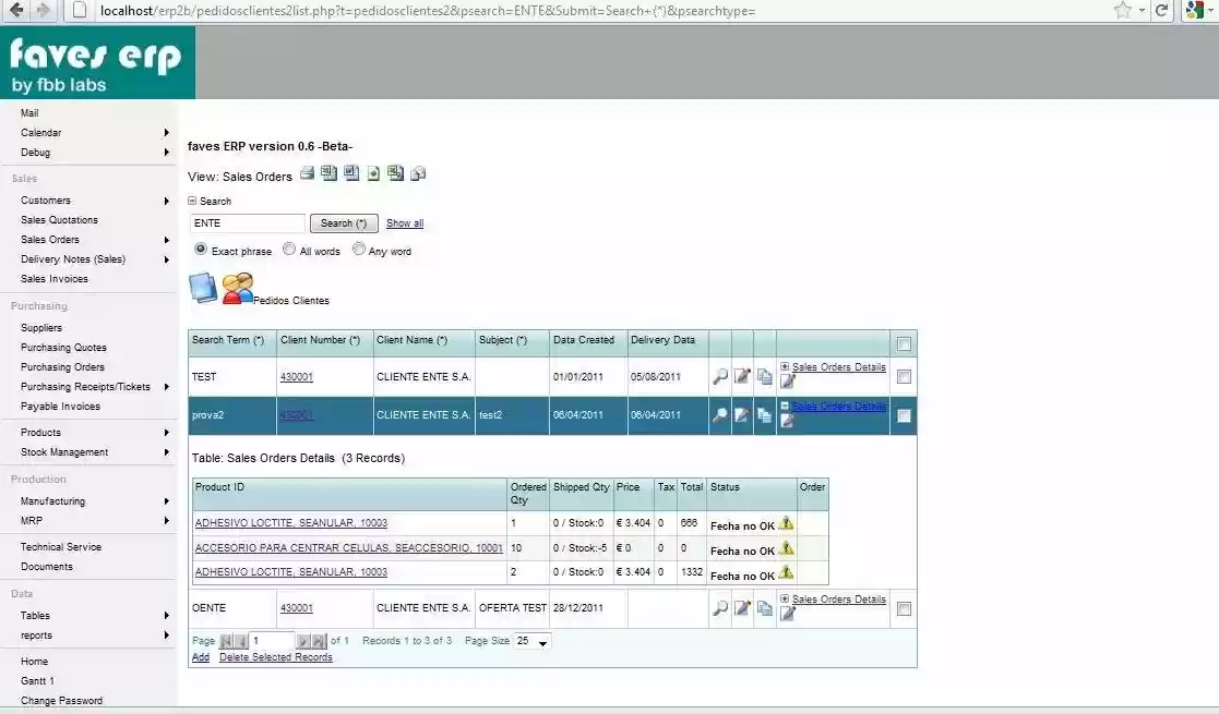 Download web tool or web app faves-ERP Manufacturing
