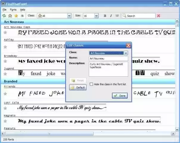 Download web tool or web app FindThatFont!