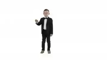 Free download Friendly Little Boy in a Suit Says Hi and Then Says Bye on White Background. | Stock Footage - Videohive video and edit with RedcoolMedia movie maker MovieStudio video editor online and AudioStudio audio editor onlin