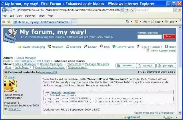 Download web tool or web app FUDforum
