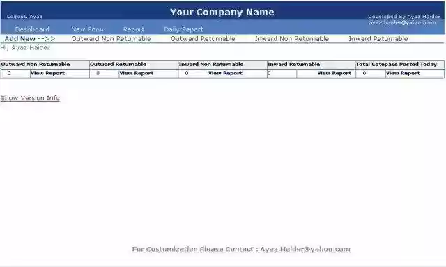 Download web tool or web app Gate Pass Management System