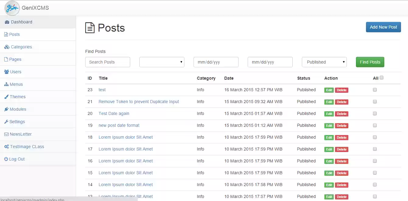 Download web tool or web app GeniXCMS