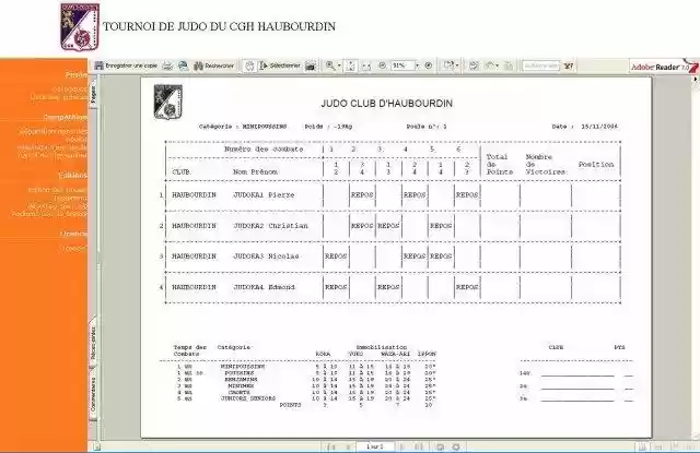 Download web tool or web app Gestion de tournoi de judo Download web tool or web app Gestion de tournoi de judo