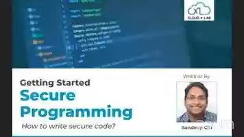 Free download Getting Started with Secure Programming (Cybersecurity)  Free Webinar video and edit with RedcoolMedia movie maker MovieStudio video editor online and AudioStudio audio editor onlin