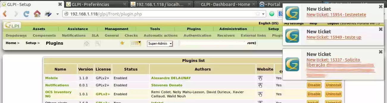 Download web tool or web app GLPI Web Notifications