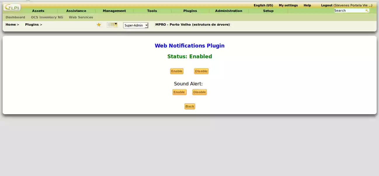Download web tool or web app GLPI Web Notifications