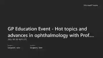 Free download GP Education Event - Hot topics and advances in Ophthalmology with Prof. Nabil Habib video and edit with RedcoolMedia movie maker MovieStudio video editor online and AudioStudio audio editor onlin
