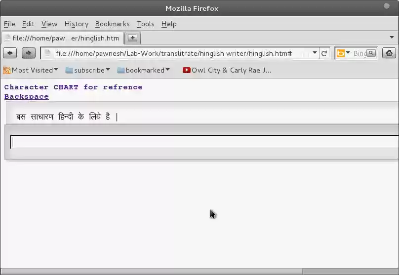 Download web tool or web app hinglish writer