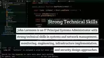 Free download John Lorenzen Augusta - An IT Principal Systems Administrator.mp4 video and edit with RedcoolMedia movie maker MovieStudio video editor online and AudioStudio audio editor onlin