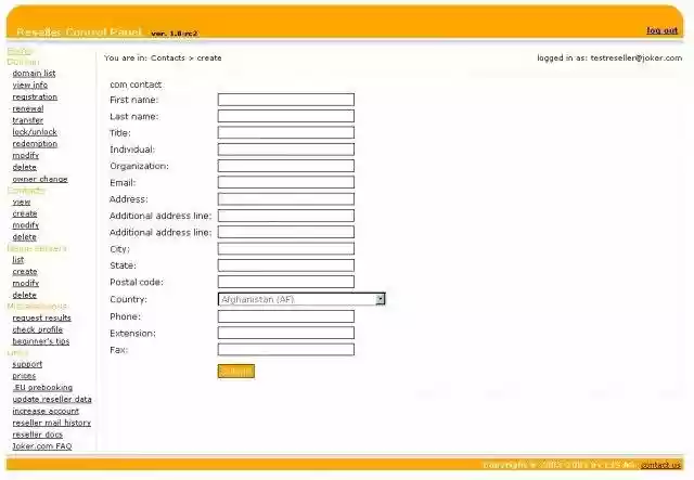Download web tool or web app Joker.com PHP client