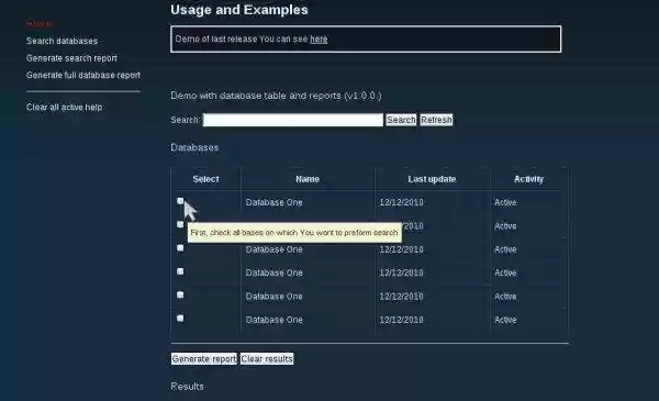 Download web tool or web app Jquery: Embedded help system