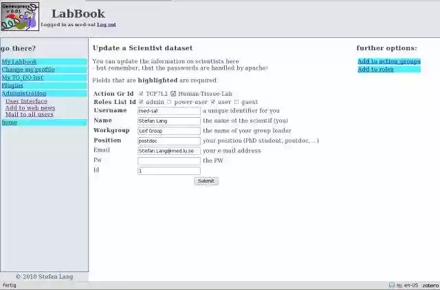Download web tool or web app LabBook