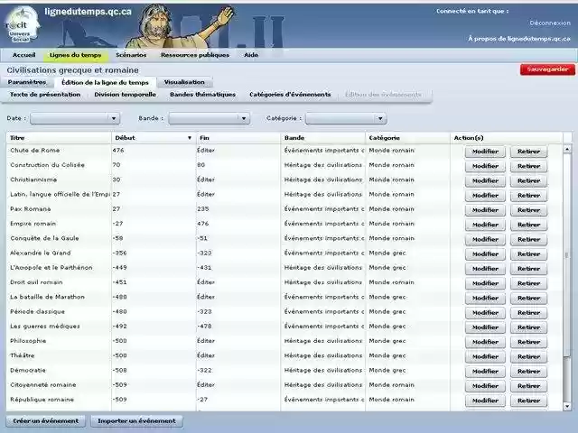 Download web tool or web app Ligne du temps (Flex 2) Download web tool or web app Ligne du temps (Flex 2)