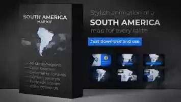 Free download Map of South America with Countries - Southern America Map Kit | After Effects Project Files - Videohive template video and edit with RedcoolMedia movie maker MovieStudio video editor online and AudioStudio audio editor onlin