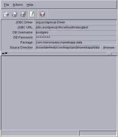Download web tool or web app MDAOG Java DAO Generator For PostgreSQL
