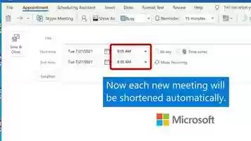 Free download Microsoft Outlook tutorial - Shorten your meetings automatically video and edit with RedcoolMedia movie maker MovieStudio video editor online and AudioStudio audio editor onlin
