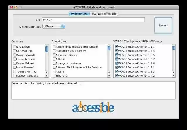Download web tool or web app Mobile Web Accessibility Assessment Tool
