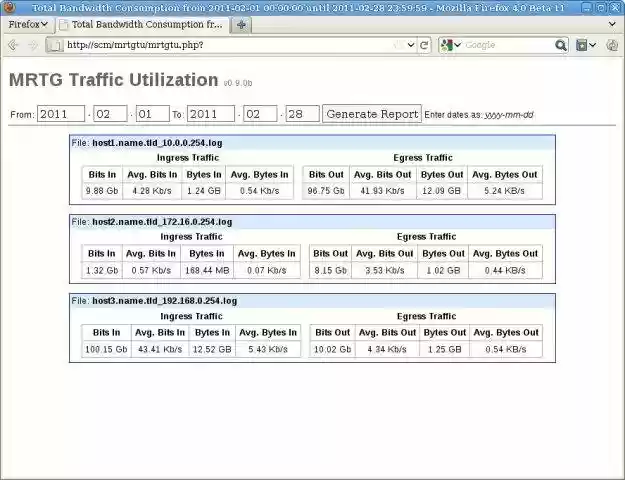 Download web tool or web app MRTG Traffic Utilization