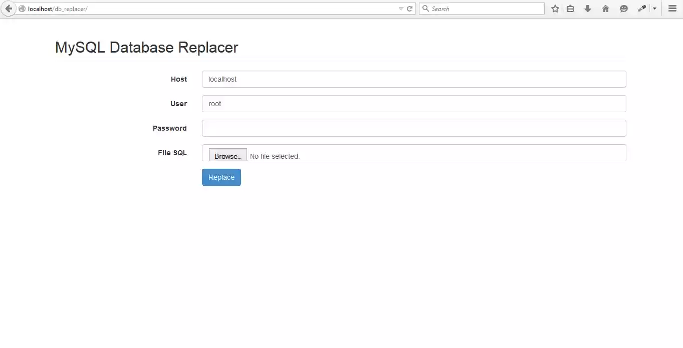 Download web tool or web app Mysql DB Importer Replacer Download web tool or web app Mysql DB Importer Replacer