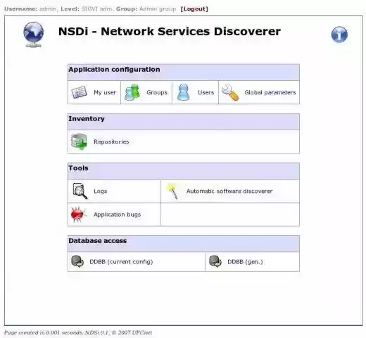 Download web tool or web app NSDi - Network Services Discoverer