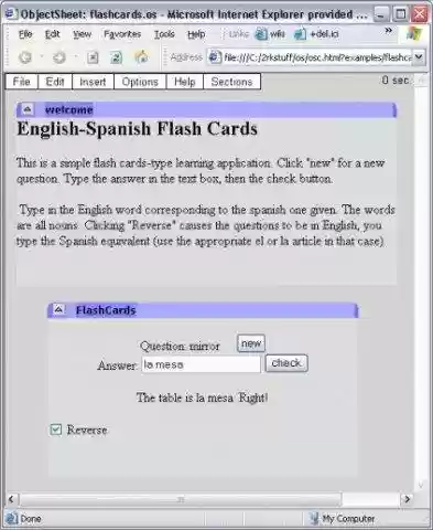 Download web tool or web app Objectsheet