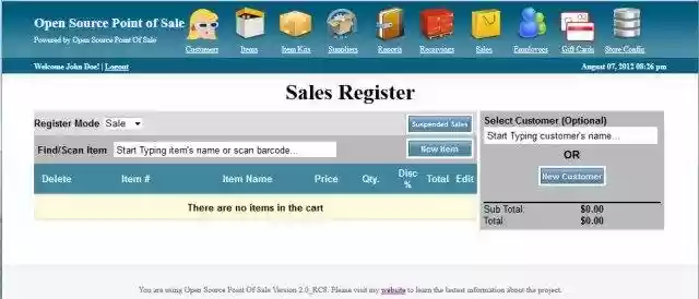 Download web tool or web app Open Source Point of Sale