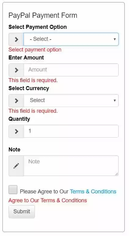 Download web tool or web app PayPal Payment Form Members Orders Event