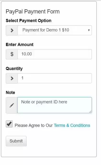 Download web tool or web app PayPal Payment Form Members Orders Event