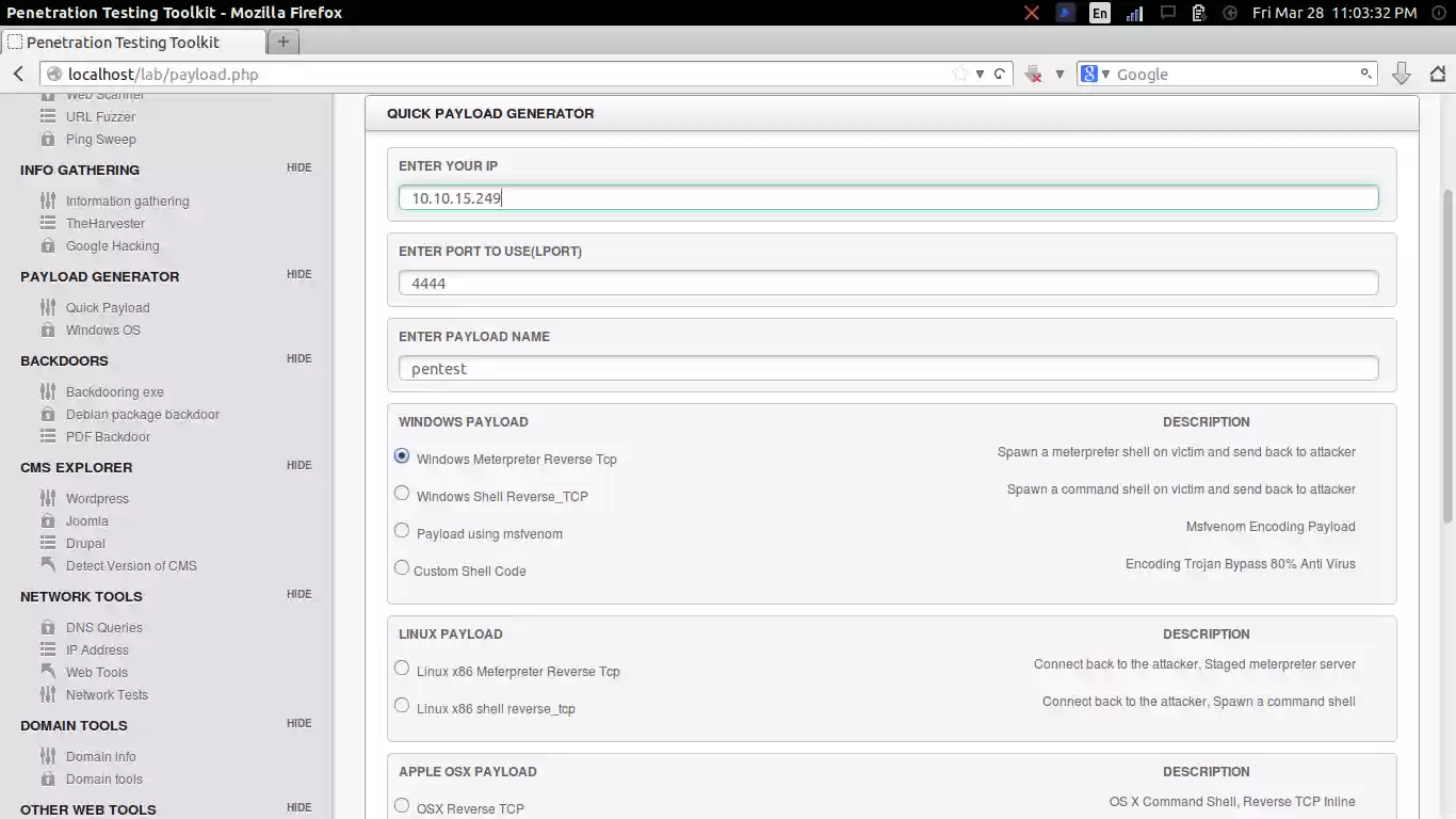 Download web tool or web app Penetration-Testing-Toolkit v1.0 Download web tool or web app Penetration-Testing-Toolkit v1.0