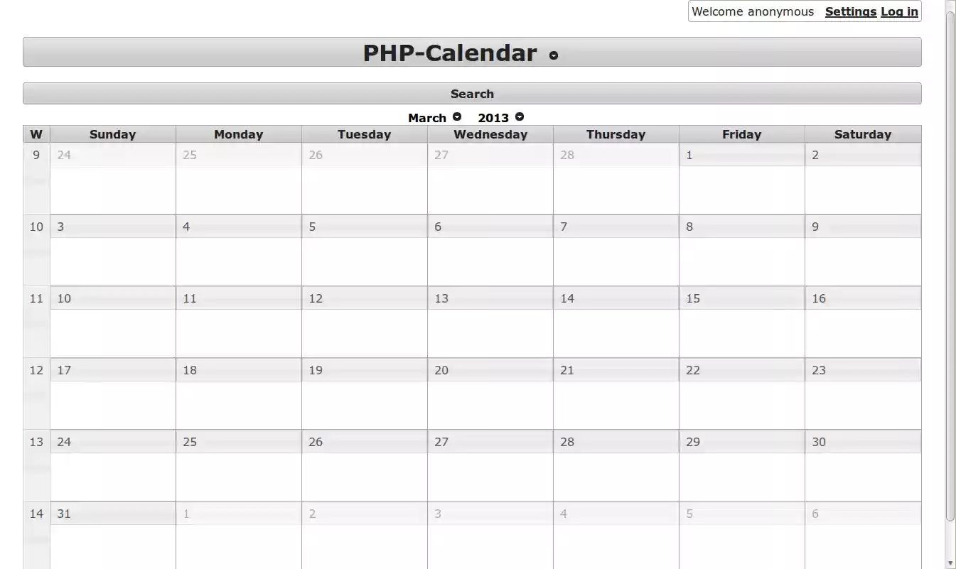 Download web tool or web app php calendar Download web tool or web app php calendar