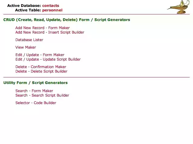 Download web tool or web app phpCodeGenie Reloaded